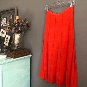 JCREW Orange Midi Promenade Skirt